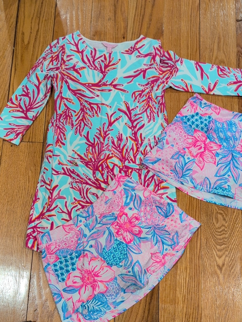 Lilly Pulitzer Mint, Pink & Coral Print Dress And Skort Bundle